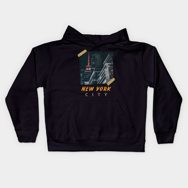 NEW YORK CITY Kids Hoodie by PARKER72